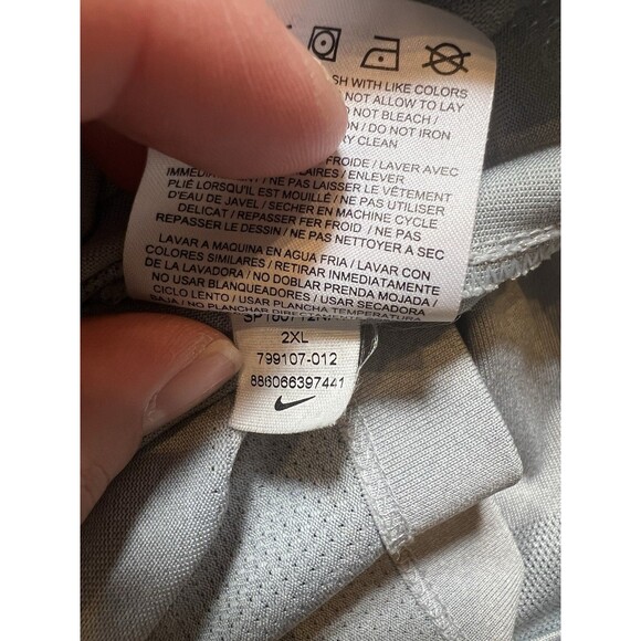 Nike Shirt Mens XXL Grey Dri-Fit Blade Collar Golf Performance Snap Button - Picture 8 of 8